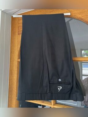 Elevee by Ricky Men’s Custom Golf Pleated Pant Black Patterned 38 W 34 Inseam